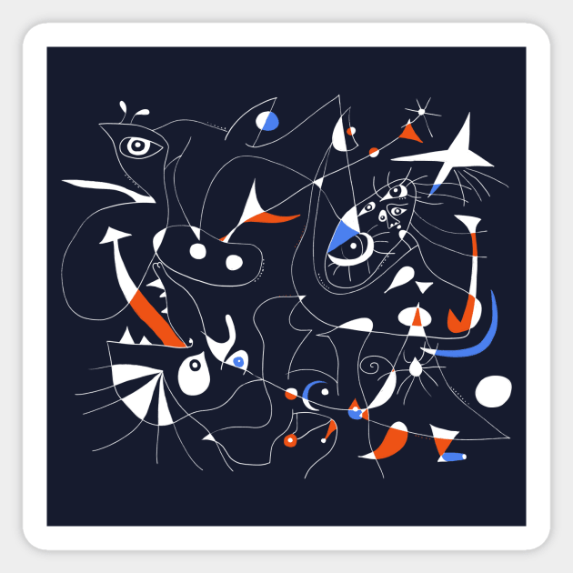 Joan Mirò White Navy Sticker by shamila